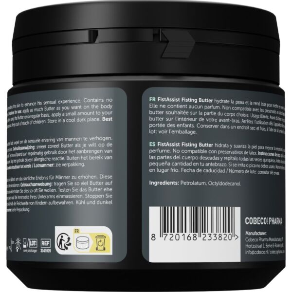 500 ml tub of Cobeco Fist Assist Butter lubricant butter
