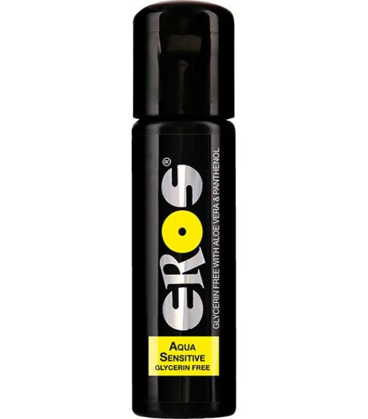 100 ml bottle of Eros Aqua Sensitive Glycerin Free lubricant