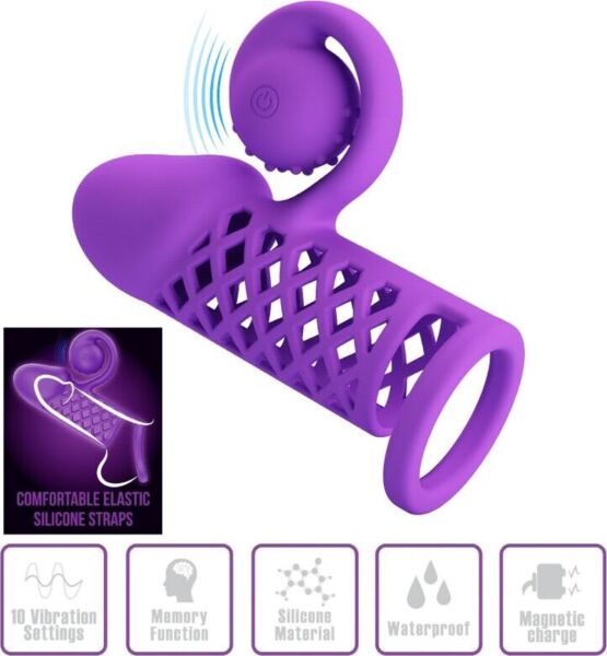 Purple Romance Harden penis sleeve with a spiral head