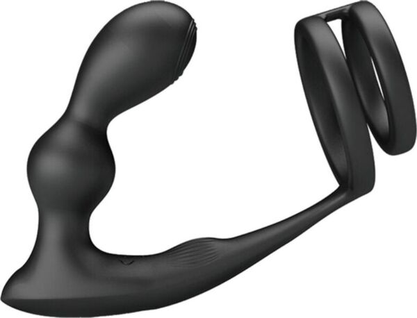 Pretty Love Marshall cock ring with vibrating butt plug and its remote control