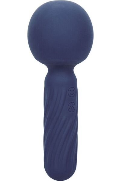 CalExotics Charisma Seduction wand vibrator in blue, with its bulbous head