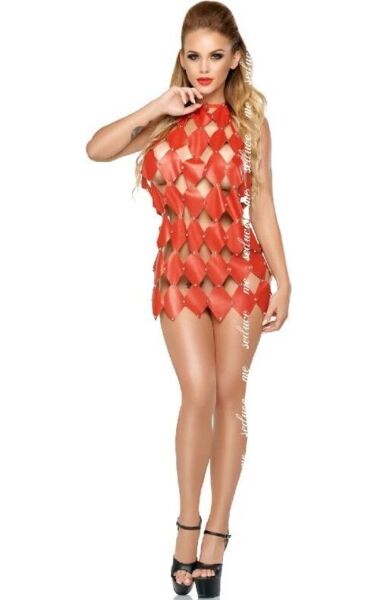 Me-Seduce Gwen dress with a chessboard pattern of diamonds and silver studs