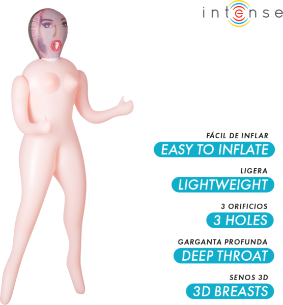 Intense Dolls Monique inflatable doll, with three orifices and 3D breasts