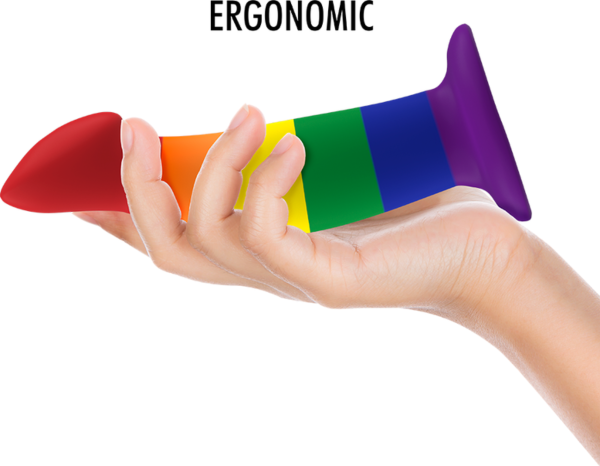 Mythology Garrick Pride M silicone dildo with a suction cup base