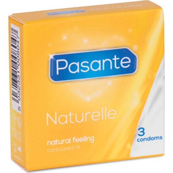 Box of Pasante Naturelle condoms with 3 units