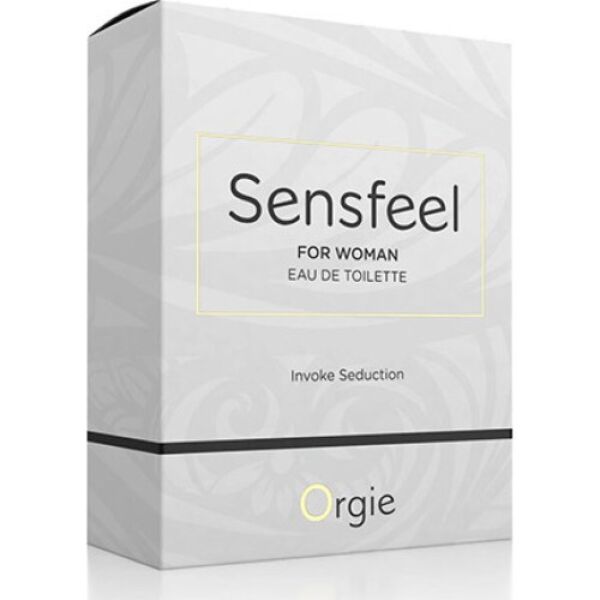 50 ml bottle of Orgie Sensfeel for Woman pheromone perfume with spray