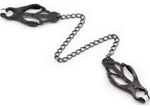 Ohmama black nipple clamps joined by a chain