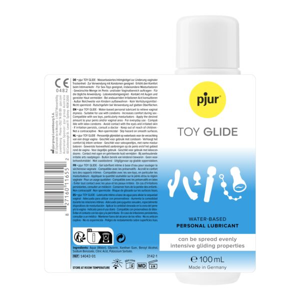 Bottle of pjur Toy Glide water-based lubricant, 100 ml