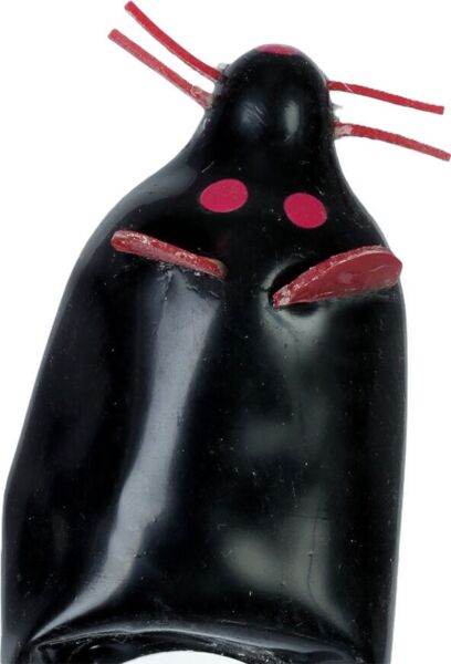 Condomerie Black Mouse XL hand-painted novelty condom