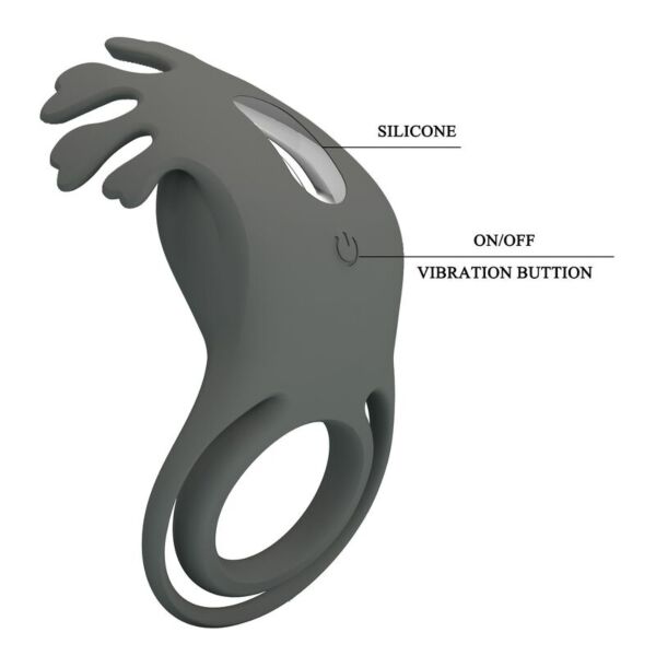 Pretty Love Master Ring cock ring in black, with its top stimulator with flexible nubs