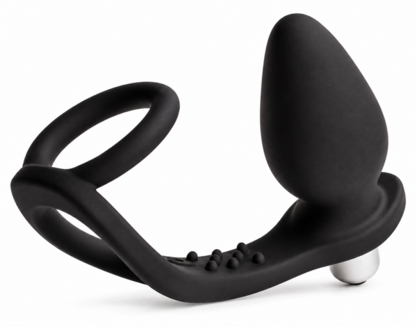 Rocks-Off Ro-Zen prostate massager in onyx black, with its double retaining ring