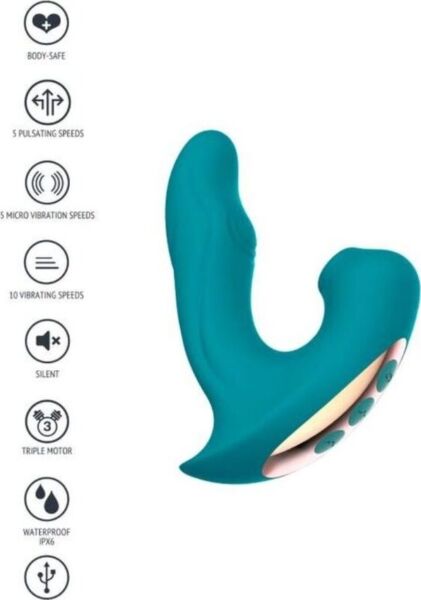 Xocoon Eternal Love Vibe clitoral suction toy with vibration, in green