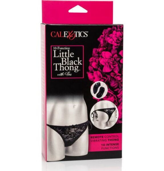 CalExotics 10 Function Thong black lace vibrating thong with its removable bullet vibrator