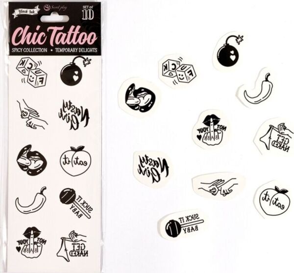 Secret Play Spicy Collection temporary tattoo set