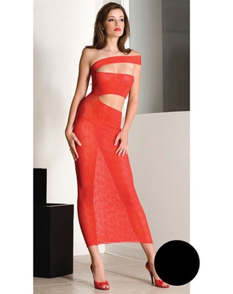Black Music Legs long dress with a neckline