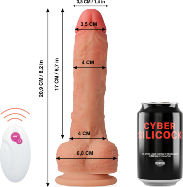 Cyber Silicock Mr Rick vibrator with remote control and suction cup base