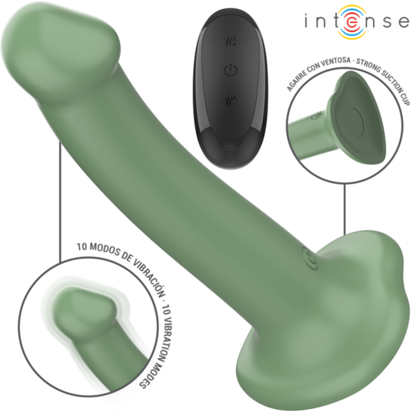 Green Intense Becca vibrator with suction cup and remote control