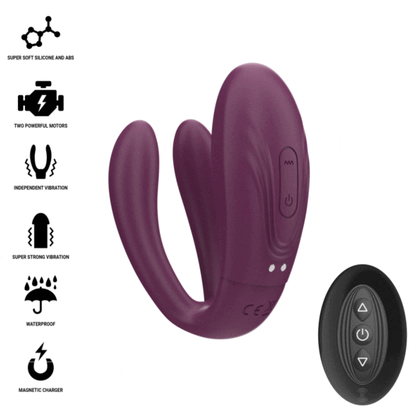 Intense Sandra tapping vibrator with its remote control