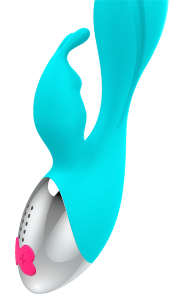 Happy Loky Miki rabbit vibrator in turquoise and silver