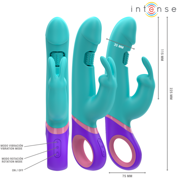 Blue Intense MONICA rabbit vibrator with a rotating G-spot stimulator