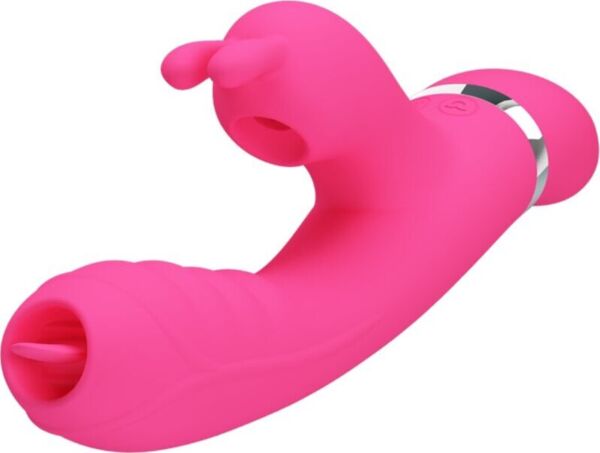 Pretty Love BI-014854 silicone rabbit vibrator with a tapping clitoral stimulator