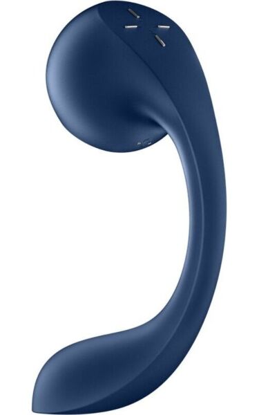 Satisfyer Pro+ Wave 4 Connect App in dark blue, showing its pressure wave head and its G-spot part