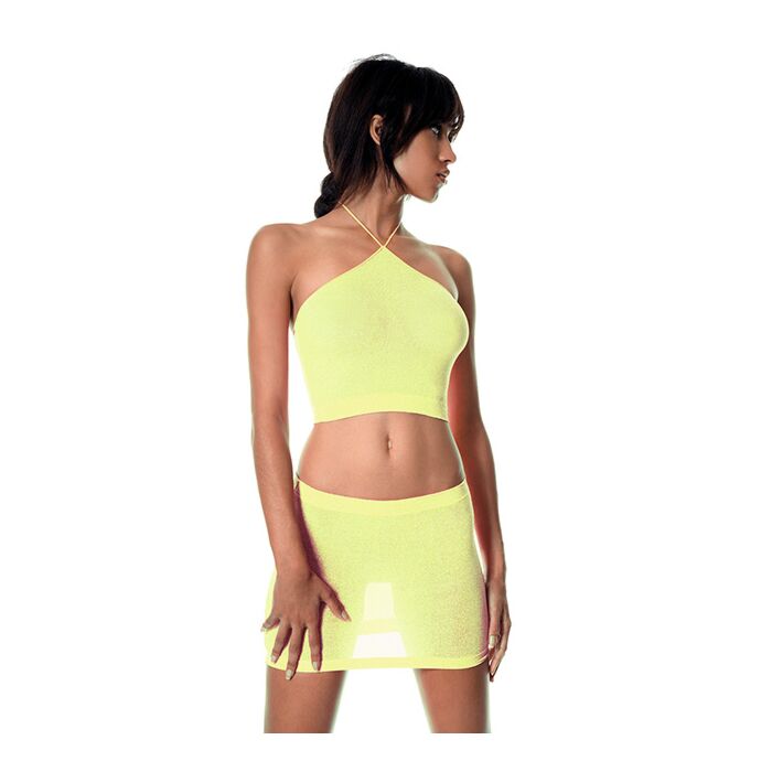 TOP Y FALDA LUREX AMARILLO NEON TOP Y FALDA LUREX AMARILLO NEON