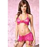 Lingerie Set Leg Avenue 3PC Lace Bra and Garter