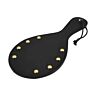 Bound Nubuck Leather Paddle with Brass Stud Detail