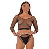 Lingerie Set Lace by LJ Fence Net Crop Top and Bottoms