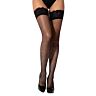 Fishnet Thigh High Stockings Lace by LJ with Rhinestones