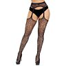 Suspender Pantyhose Lace by LJ with Rhinestones