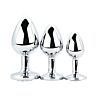 Butt Plugs Toosh Metal Set of 3 Clear Stone with Jewelled Base