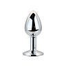 Butt Plug Toosh Small Clear Stone with Jewelled Base Plata