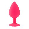 Butt Plug Toosh Pink Silicone Large with Jewelled Base