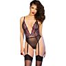 CHILIROSE CR 4721 Crotchless Garter Bodysuit