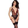 Crotchless Bodysuit CHILIROSE CR 4722 with Garter Straps