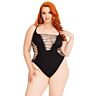 Bodysuit Leg Avenue Shredded Thong Plus Size