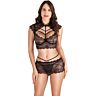 Lingerie Set S Pleasures Top-Thong-Mini Skirt