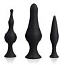 Spirit training anal plugs silicone negro 3pcs