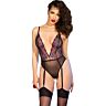 CHILIROSE CR 4721 Crotchless Garter Bodysuit