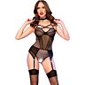 Crotchless Bodysuit CHILIROSE CR 4879 with Chain Collar