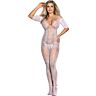 Sublime Crotchless Fishnet Bodystocking with Roses Pattern