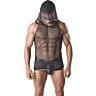Hooded T-Shirt ANAIS MEN ARES with Mesh Design