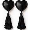 CHILIROSE CR 4897 Heart-Shaped Nipple Covers with Black Tassels