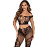 Crop Top and Legging Set Leg Avenue with Off-the-Shoulder Design