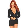 Long sleeve jumpsuit with back opening - black