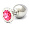 Swarovski anal rosebuds steel 84 x 40 mm pink crystal