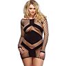 Mini Dress Leg Avenue Long Sleeves with Opaque Panels