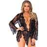 Lingerie Set Leg Avenue Teddy and Robe Floral Design